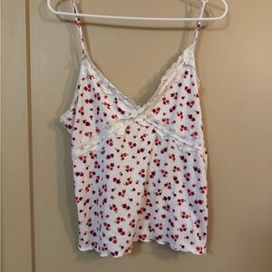 Floral Lace Trim Cami Top